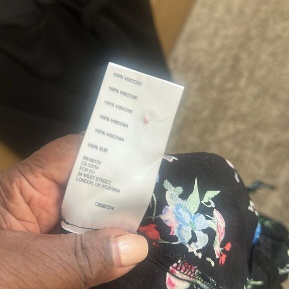 Maeve by Anthropologie Aveiro Black Floral Button Up Flutter Dolman Sleeve Top S - Picture 6 of 7